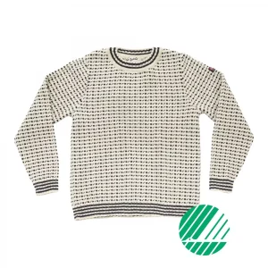 Devold, Islender Refined Sweater, Offwhite/Ink, Ullgenser